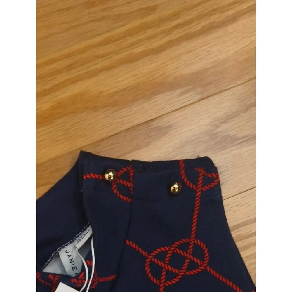 Janie & Jack Sleeveless Nautical Navy Dress Size 12 NWT
